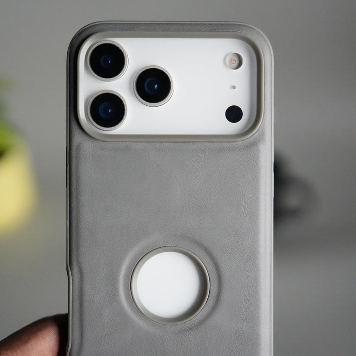 iPhone 17 Pro Full PU Leather Inbuilt Metal Stand Case Cover