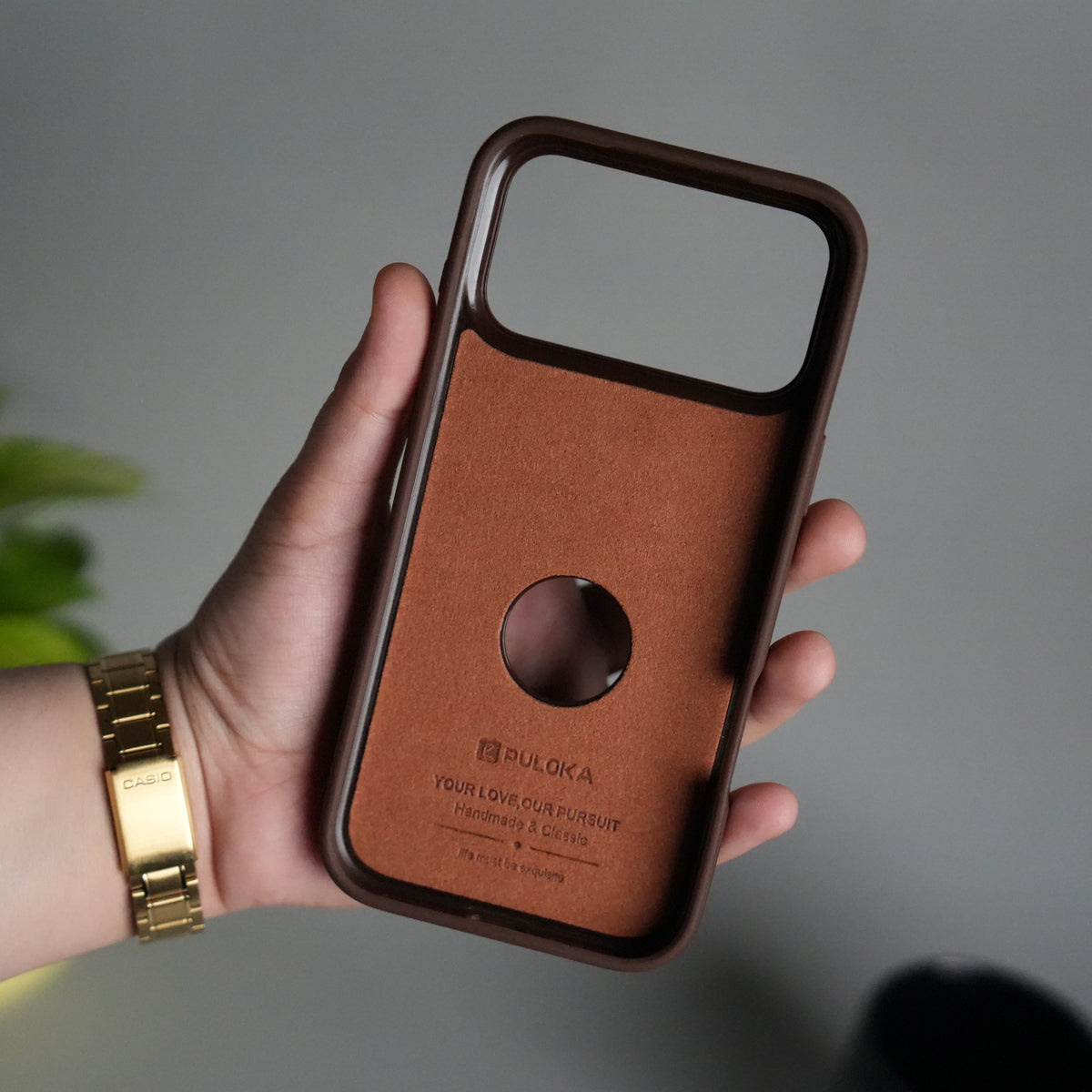 iPhone 17 Pro Full PU Leather Inbuilt Metal Stand Case Cover