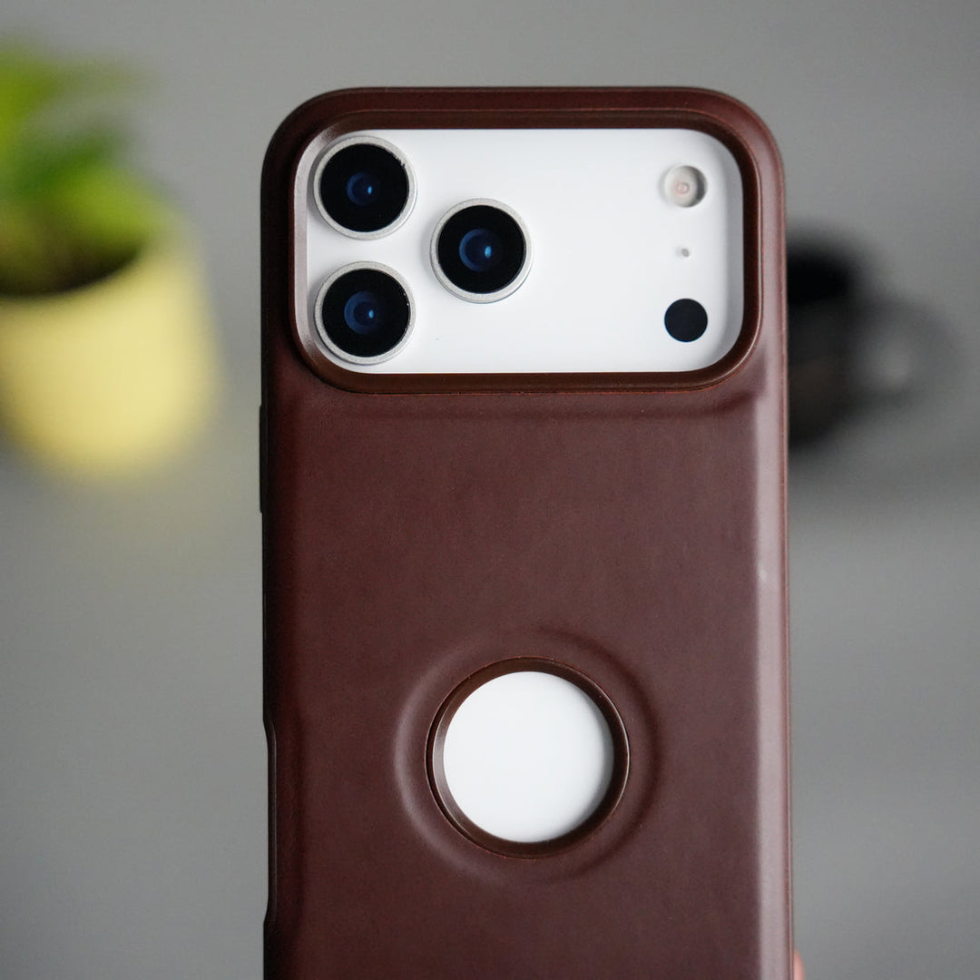 iPhone 17 Pro Max Full PU Leather Inbuilt Metal Stand Case Cover