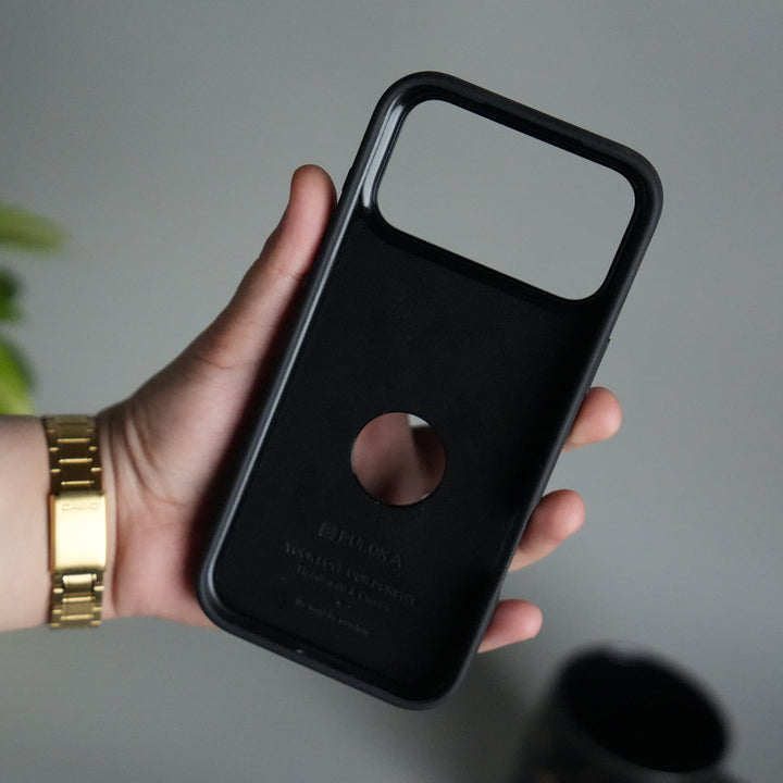 iPhone 17 Pro Max Full PU Leather Inbuilt Metal Stand Case Cover