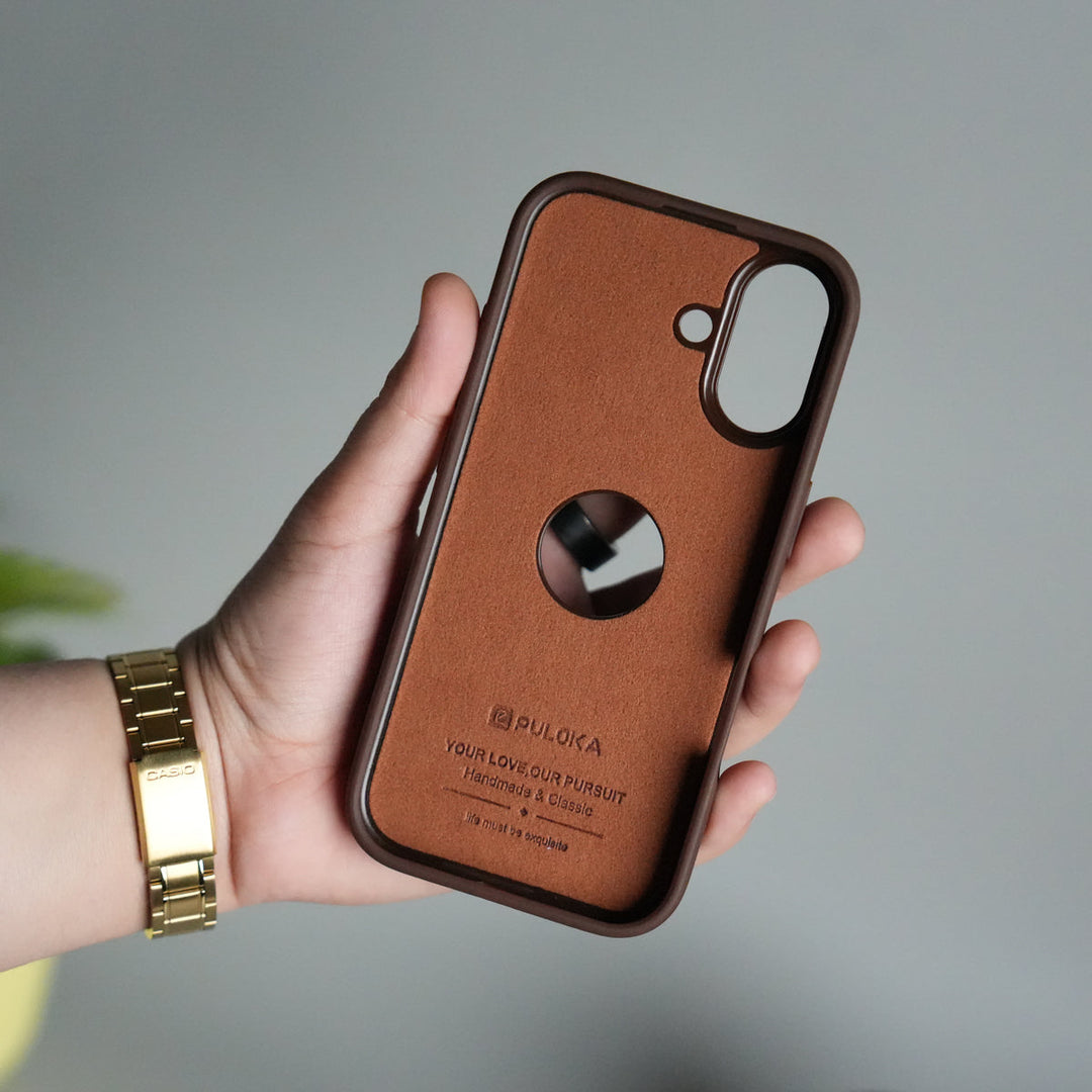 iPhone 17 Full PU Leather Inbuilt Metal Stand Case Cover