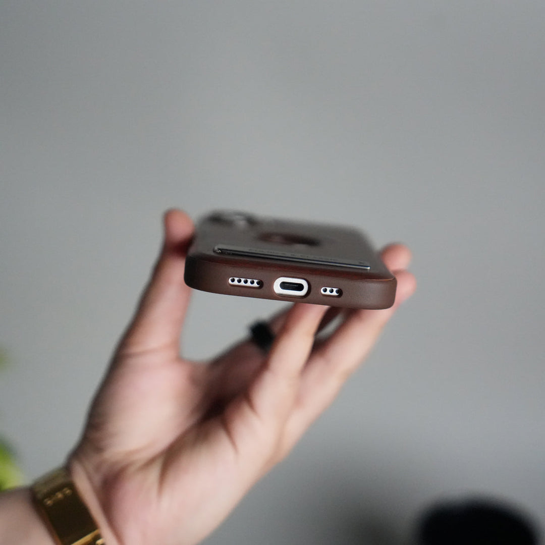 iPhone 17 Full PU Leather Inbuilt Metal Stand Case Cover