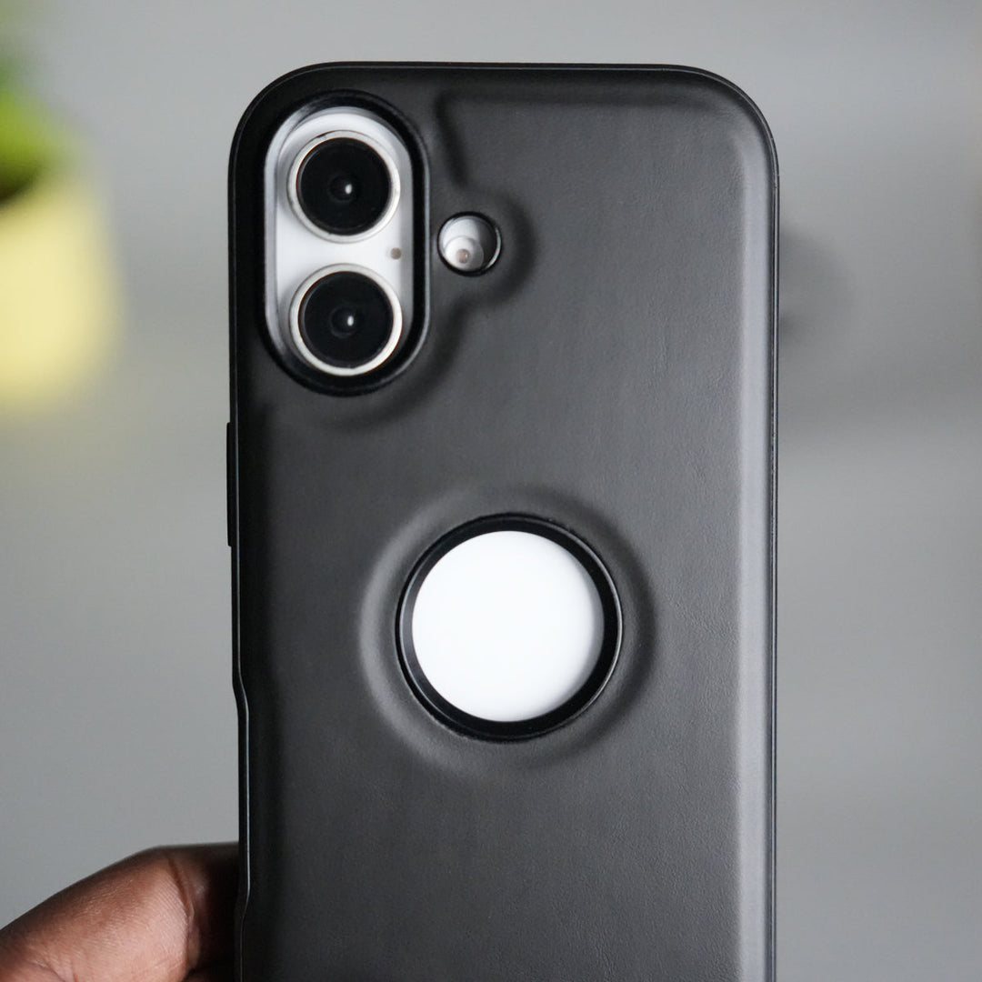 iPhone 17 Full PU Leather Inbuilt Metal Stand Case Cover