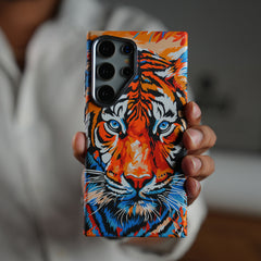 Samsung Galaxy Ultra Series Carbon Fiber Texture Tiger Lion Design Hard Pc MagSafe Case Cover