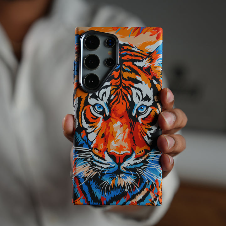 Samsung Galaxy Ultra Series Carbon Fiber Texture Tiger Lion Design Hard Pc MagSafe Case Cover