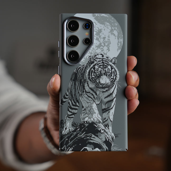 Samsung Galaxy Ultra Series Carbon Fiber Texture Tiger Lion Design Hard Pc MagSafe Case Cover