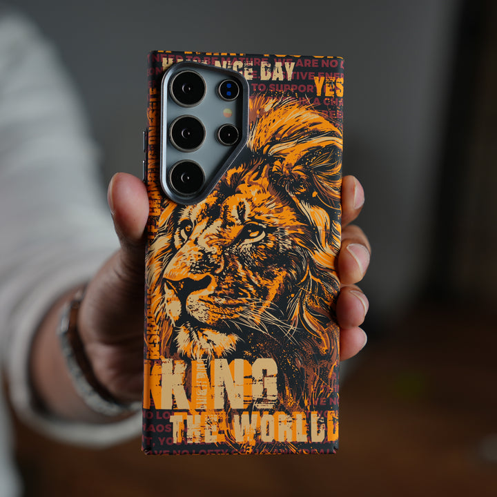 Samsung Galaxy Ultra Series Carbon Fiber Texture Tiger Lion Design Hard Pc MagSafe Case Cover