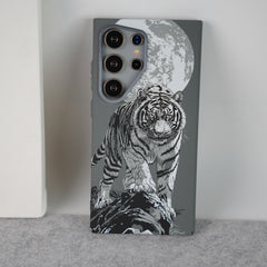 Samsung Galaxy Ultra Series Carbon Fiber Texture Tiger Lion Design Hard Pc MagSafe Case Cover