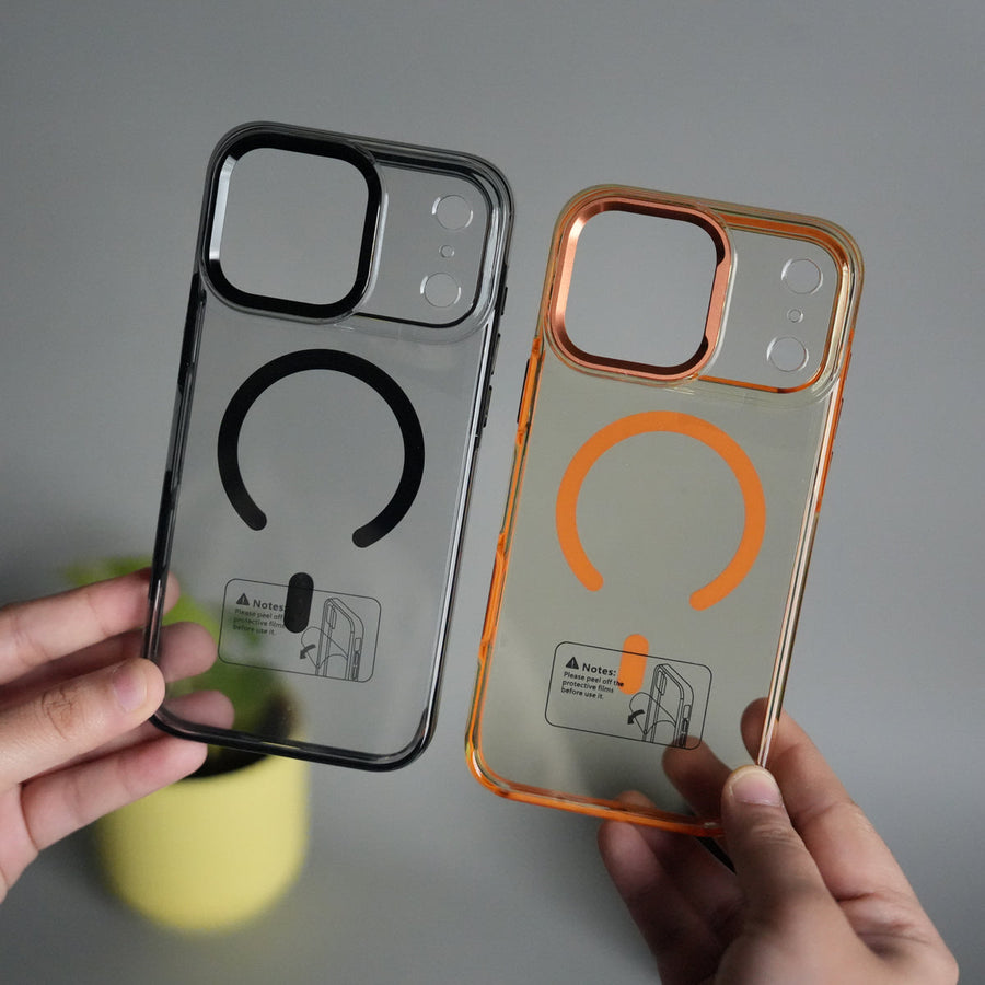 iPhone 17 Pro Transparent MagSafe Case with Metal Camera Frame | Crystal Clear Back Cover