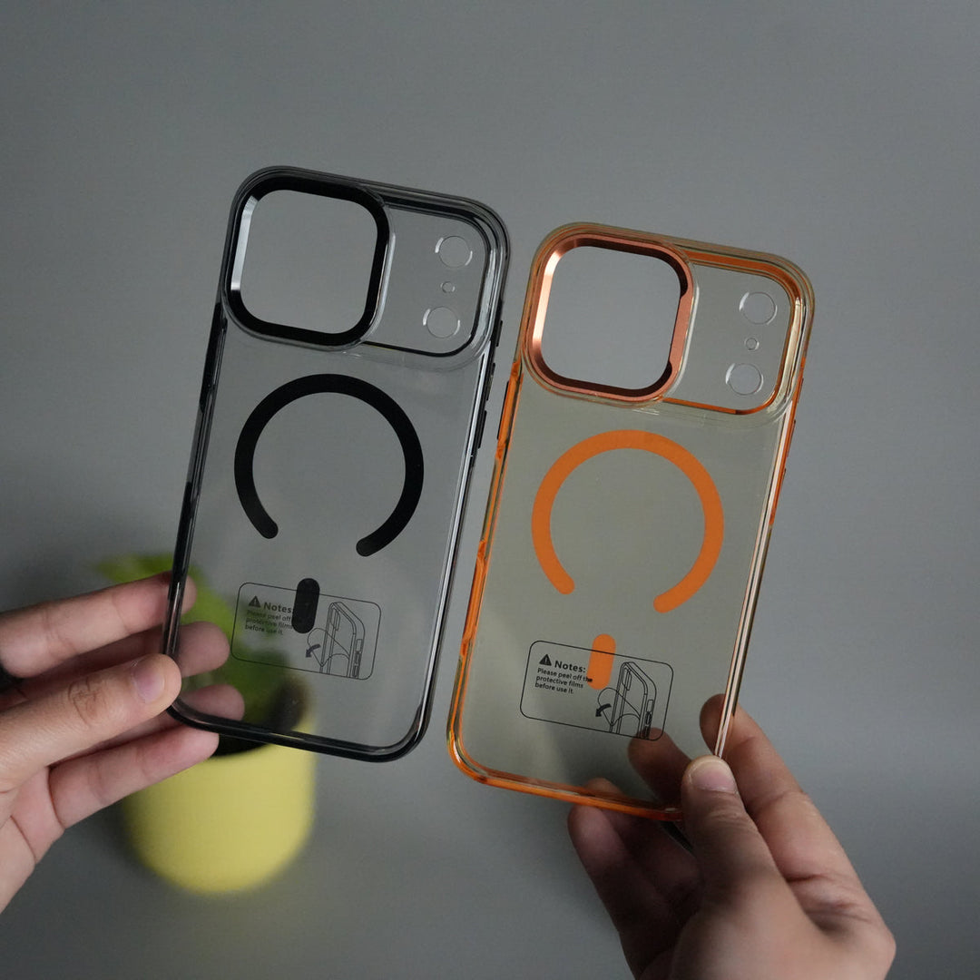 iPhone 17 Pro Max Transparent MagSafe Case with Metal Camera Frame | Crystal Clear Back Cover