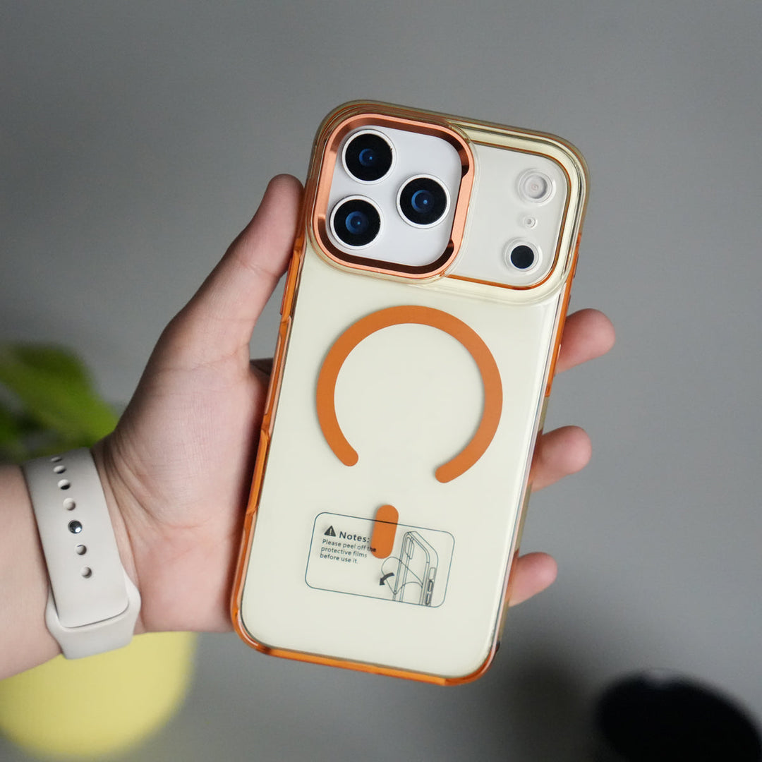 iPhone 17 Pro Max Transparent MagSafe Case with Metal Camera Frame | Crystal Clear Back Cover