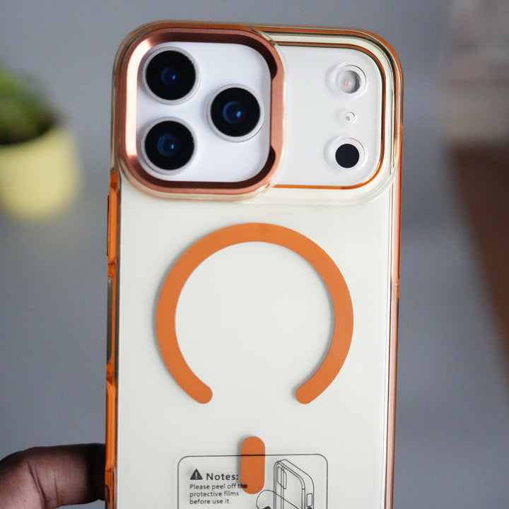 iPhone 17 Pro Transparent MagSafe Case with Metal Camera Frame | Crystal Clear Back Cover