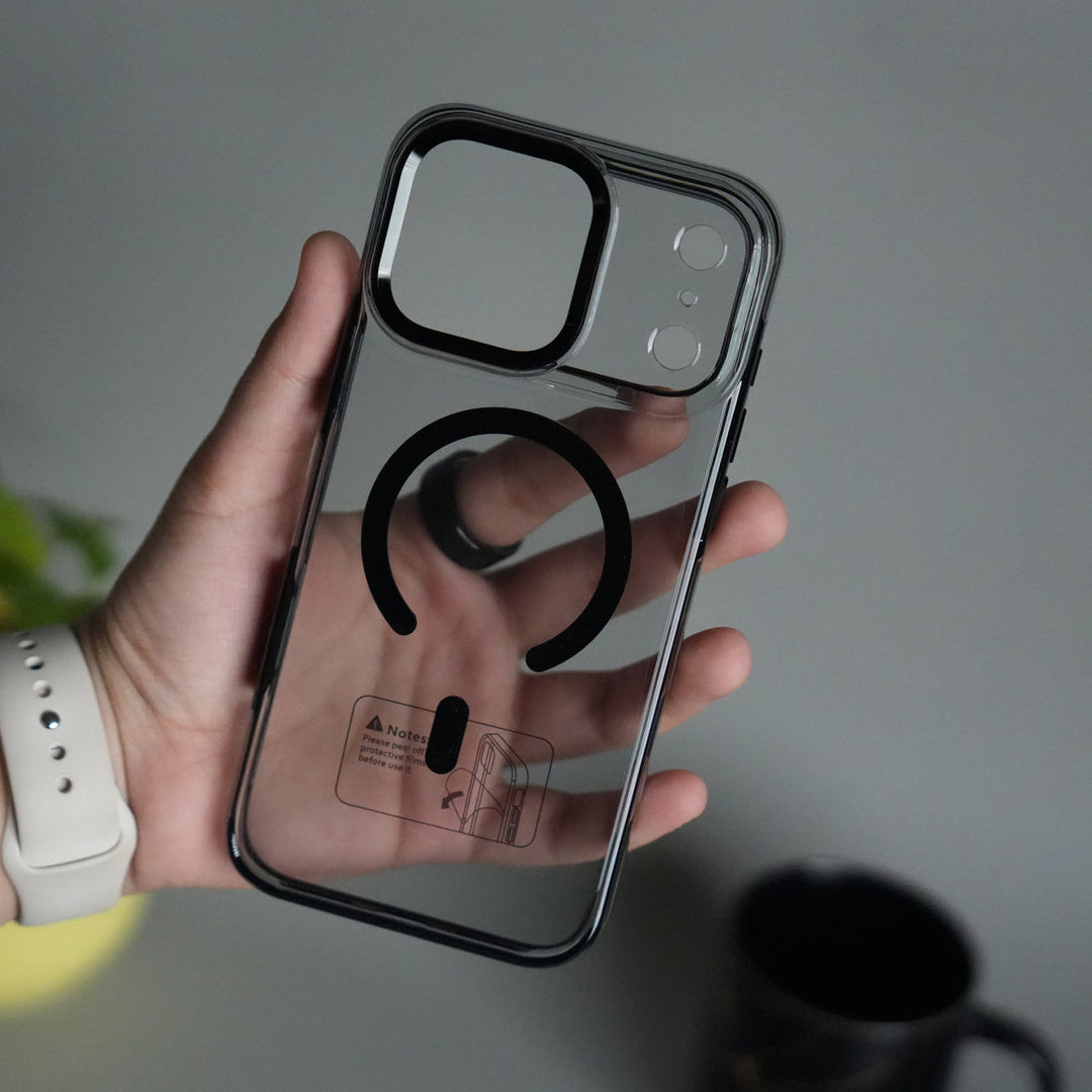 iPhone 17 Pro Transparent MagSafe Case with Metal Camera Frame | Crystal Clear Back Cover