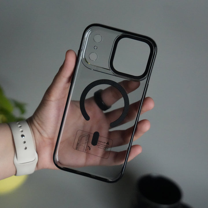 iPhone 17 Pro Max Transparent MagSafe Case with Metal Camera Frame | Crystal Clear Back Cover