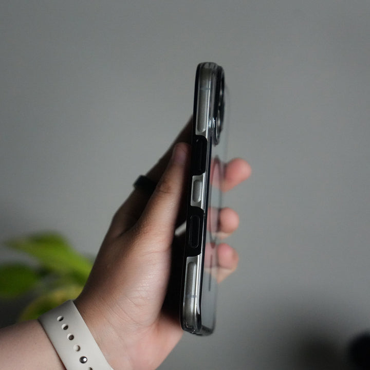 iPhone 17 Transparent MagSafe Case with Metal Camera Frame | Crystal Clear Back Cover (BLACK)