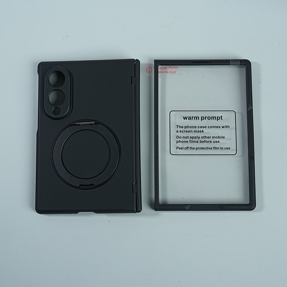 Matte Ring Stand Case For Samsung Galaxy Z Fold 8 | Built-in Screen Protector & Full Hinge Protection