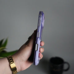 iPhone Series Beautiful Purple Glossy Floral With Kickstand Case Cover