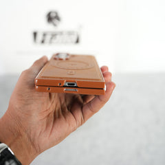Stitch PU Leather Magnetic Charging Ring Cover For Galax Z fold 7
