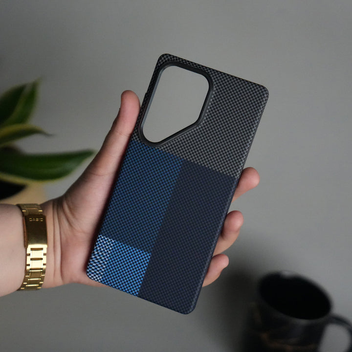 Galaxy S24 Ultra Carbon Fiber Texture Aramid Design Hard Pc MagSafe Cover | BlueMix Design