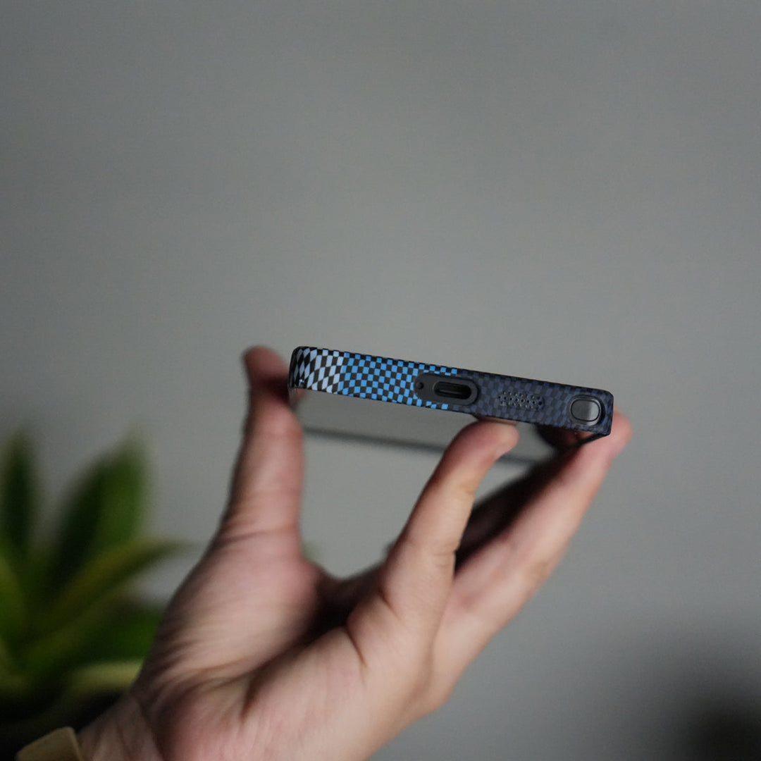 Galaxy S25 Ultra Carbon Fiber Texture Aramid Design Hard Pc MagSafe Cover | BlueMix Design