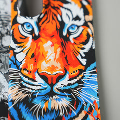 Samsung Galaxy Z Fold 7 Carbon Fiber Texture Case | Tiger Printed Hard PC Cover with MagSafe (Colorful Tiger)