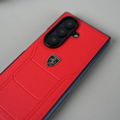 Samsung Galaxy Z Fold 8 Ultra FR Stitched PU Leather Case Cover (Red)