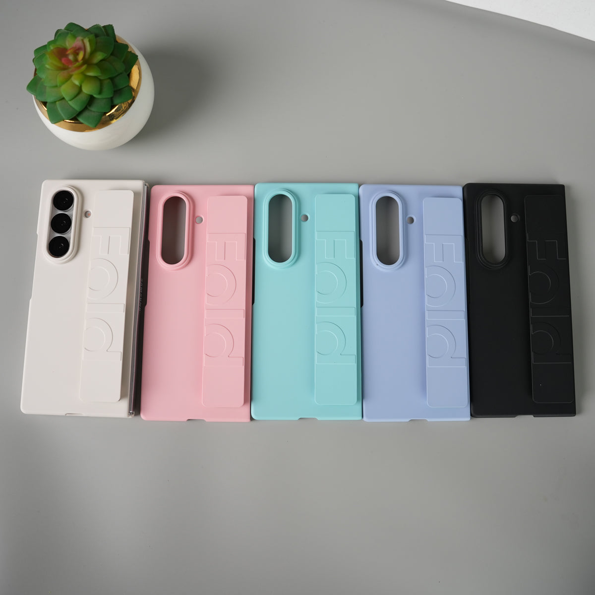 Galaxy Z Fold 7 Shockproof Matte Wristband Case Cover | Soft Feel Protective Back Shell