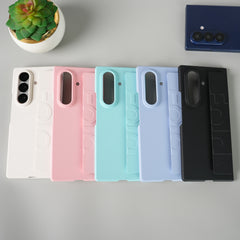 Galaxy Z Fold 7 Shockproof Matte Wristband Case Cover | Soft Feel Protective Back Shell