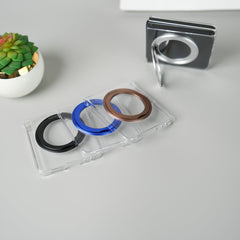 Samsung Galaxy Z Flip 7 Crystal Clear Case with 360° Rotating Stand & Front Glass Protection