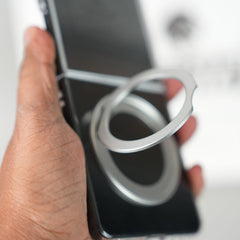 Samsung Galaxy Z Flip 7 Crystal Clear Case with 360° Rotating Stand & Front Glass Protection