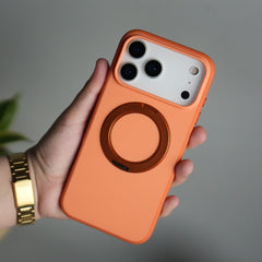 iPhone 17 Pro Matte Shockproof Case with Metal 360° Kickstand