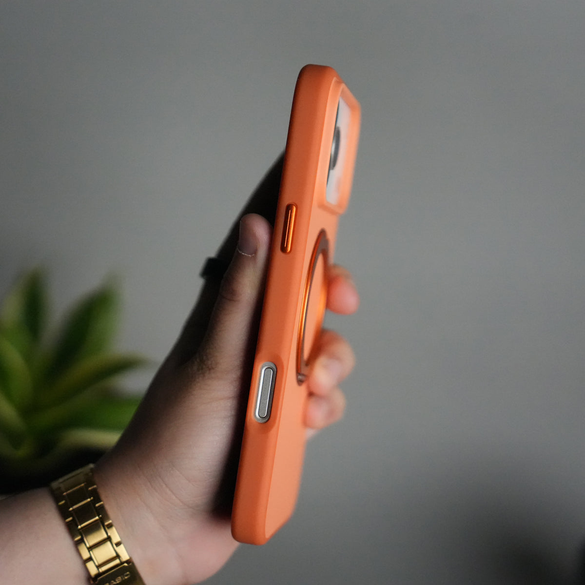 iPhone 17 Pro Matte Shockproof Case with Metal 360° Kickstand