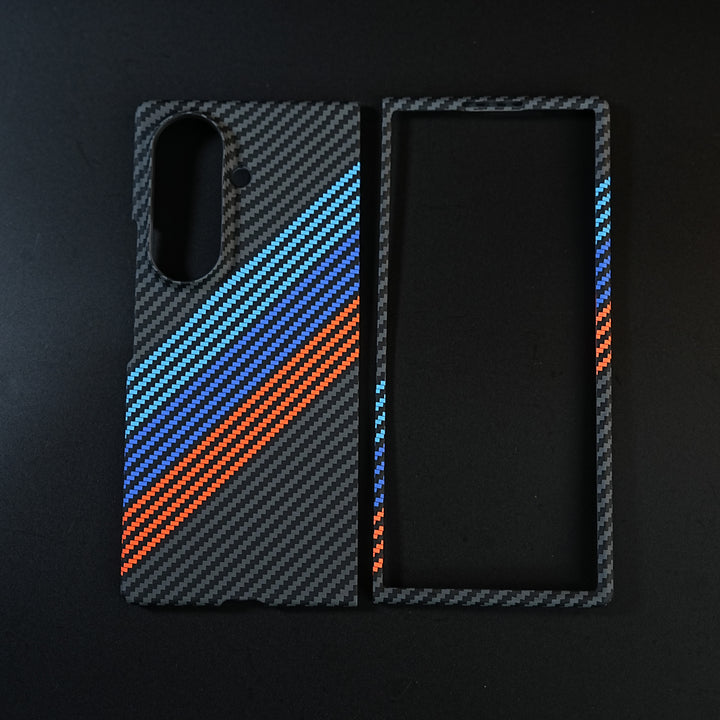 Aramid Design Hard Pc Case for Samsung Galaxy Z Fold 8 Ultra | MagSafe Cover | BlueOrangeLine