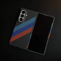 Aramid Design Hard Pc Case for Samsung Galaxy Z Fold 8 Ultra | MagSafe Cover | BlueOrangeLine