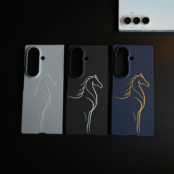 Aramid Design Hard Pc Case for Samsung Galaxy Z Fold 8 Ultra | MagSafe Cover | Horse