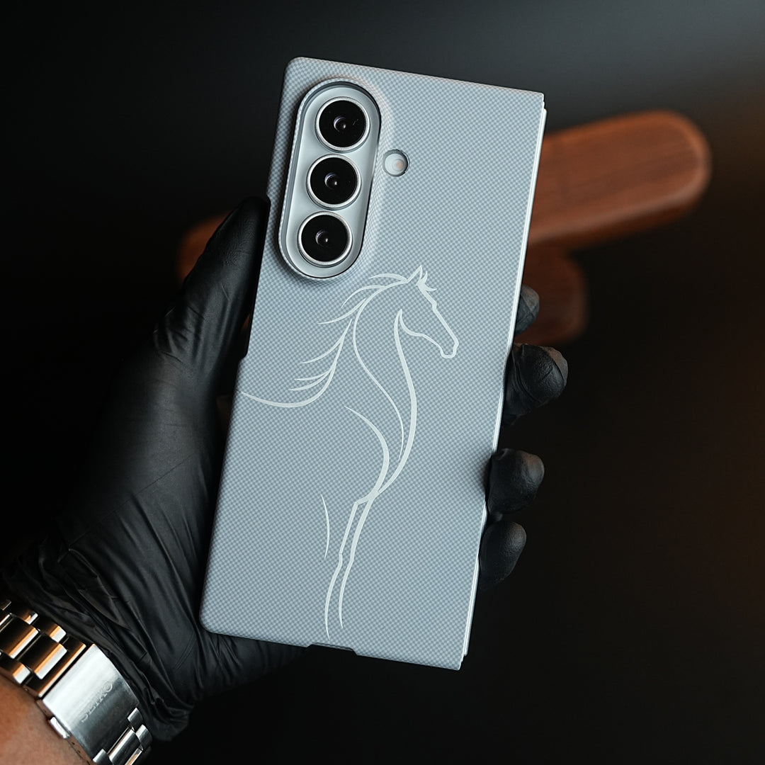 Aramid Design Hard Pc Case for Samsung Galaxy Z Fold 8 Ultra | MagSafe Cover | Horse
