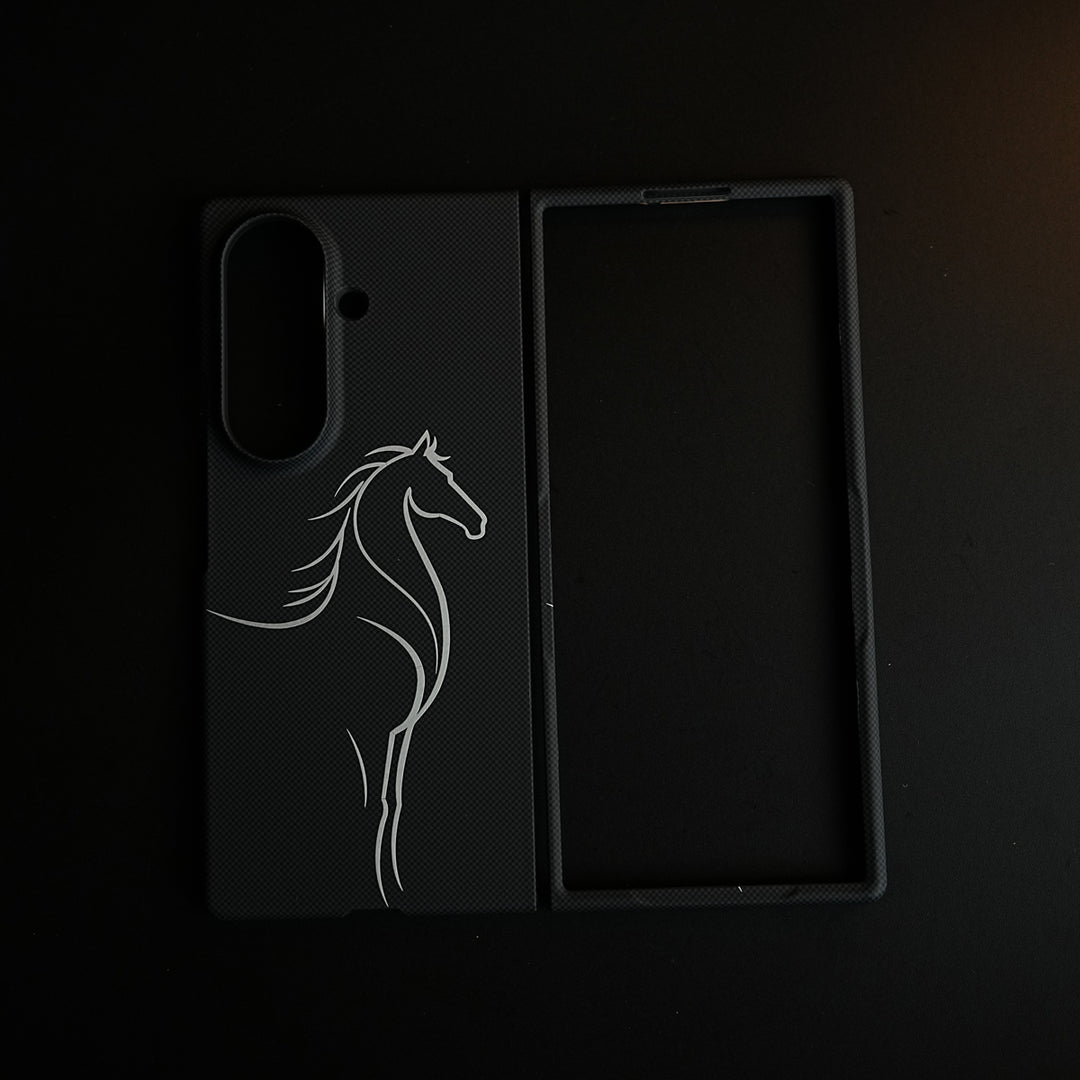 Aramid Design Hard Pc Case for Samsung Galaxy Z Fold 8 Ultra | MagSafe Cover | Horse