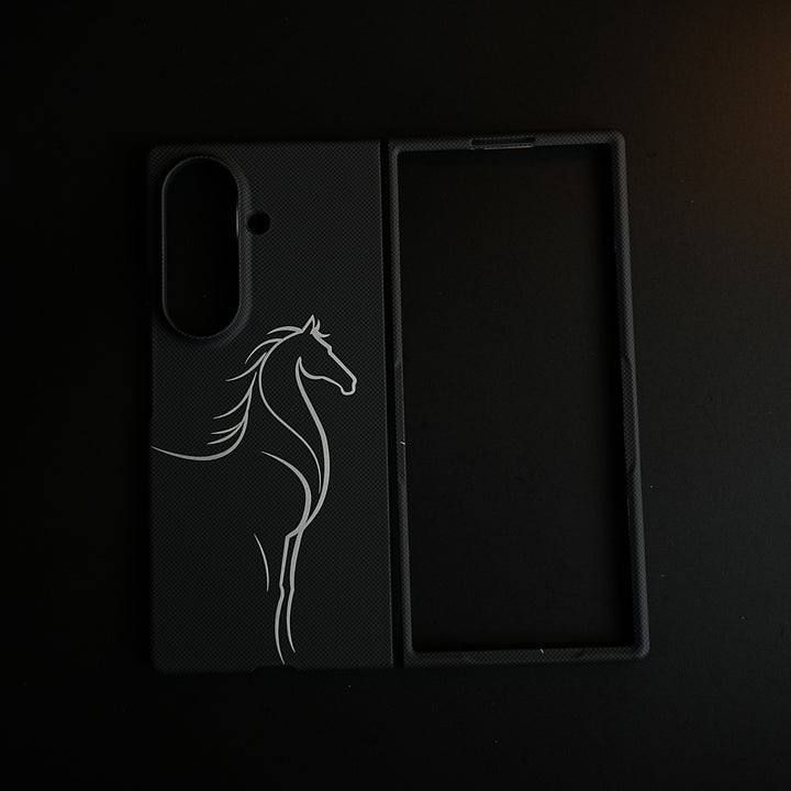 Aramid Design Hard Pc Case for Samsung Galaxy Z Fold 8 Ultra | MagSafe Cover | Horse