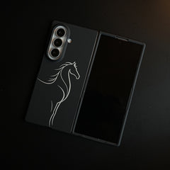 Aramid Design Hard Pc Case for Samsung Galaxy Z Fold 8 Ultra | MagSafe Cover | Horse
