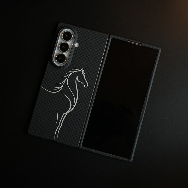 Aramid Design Hard Pc Case for Samsung Galaxy Z Fold 8 Ultra | MagSafe Cover | Horse