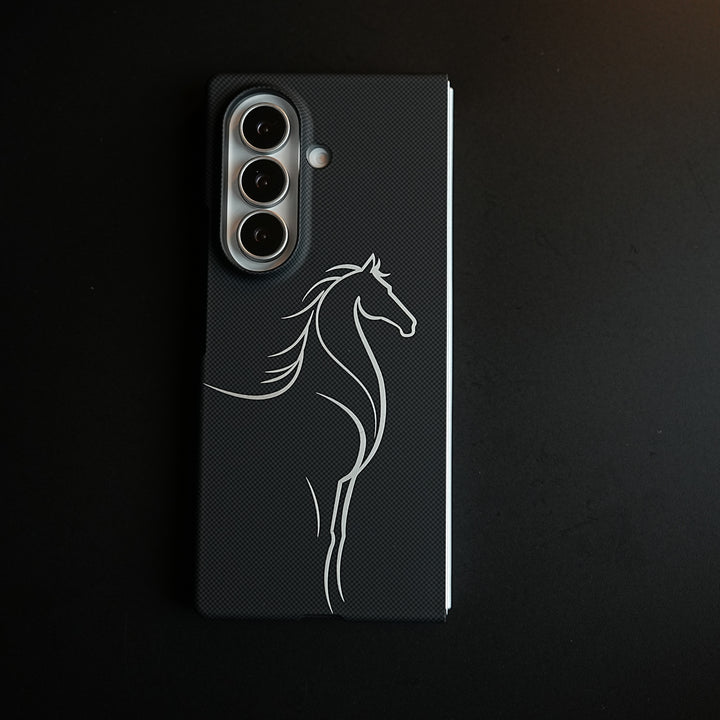 Aramid Design Hard Pc Case for Samsung Galaxy Z Fold 8 Ultra | MagSafe Cover | Horse