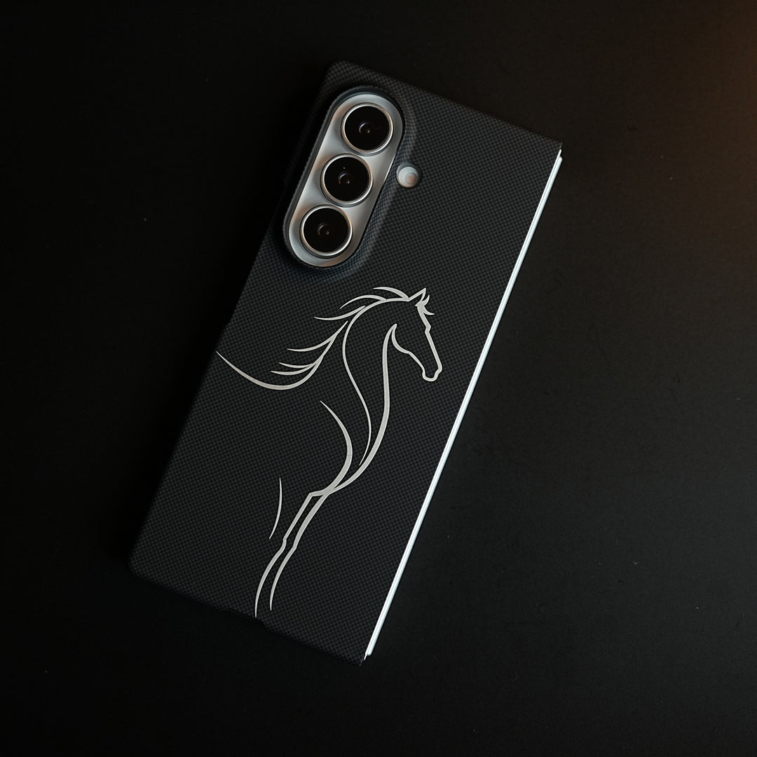 Aramid Design Hard Pc Case for Samsung Galaxy Z Fold 8 Ultra | MagSafe Cover | Horse