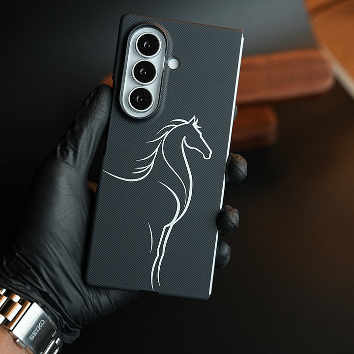 Aramid Design Hard Pc Case for Samsung Galaxy Z Fold 8 Ultra | MagSafe Cover | Horse