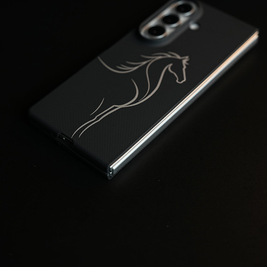 Aramid Design Hard Pc Case for Samsung Galaxy Z Fold 8 Ultra | MagSafe Cover | Horse