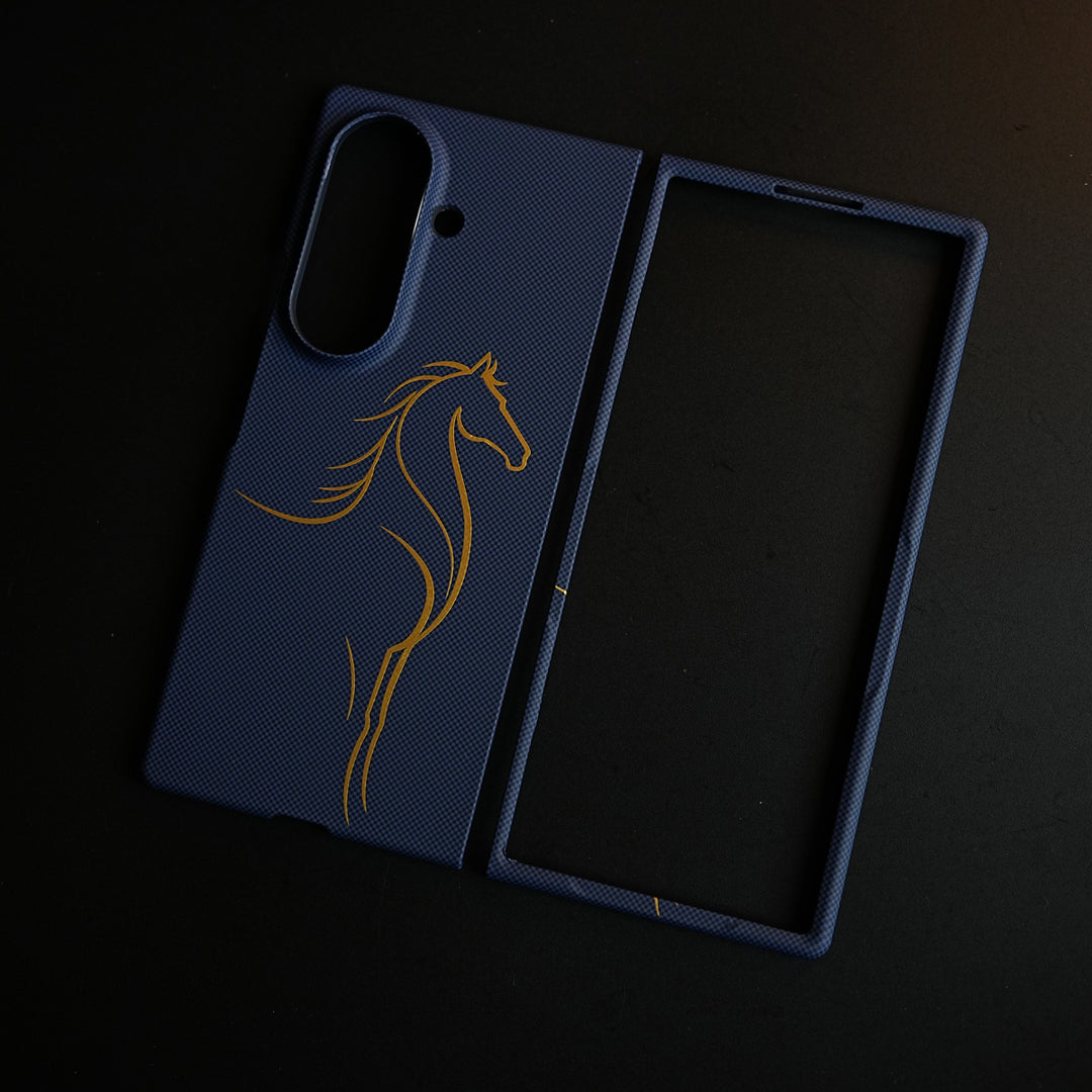 Aramid Design Hard Pc Case for Samsung Galaxy Z Fold 8 Ultra | MagSafe Cover | Horse