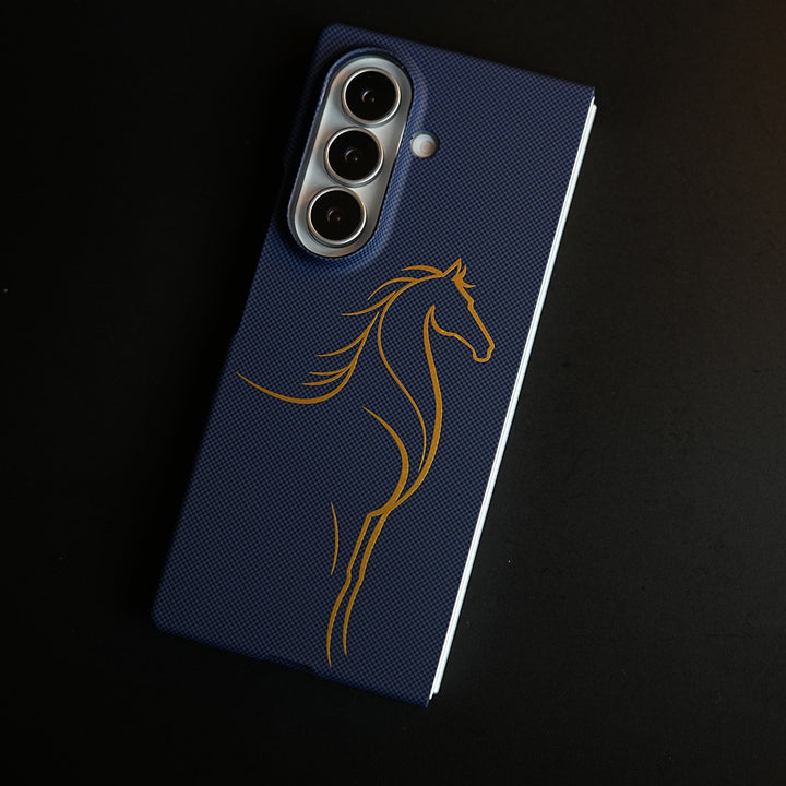 Aramid Design Hard Pc Case for Samsung Galaxy Z Fold 8 Ultra | MagSafe Cover | Horse