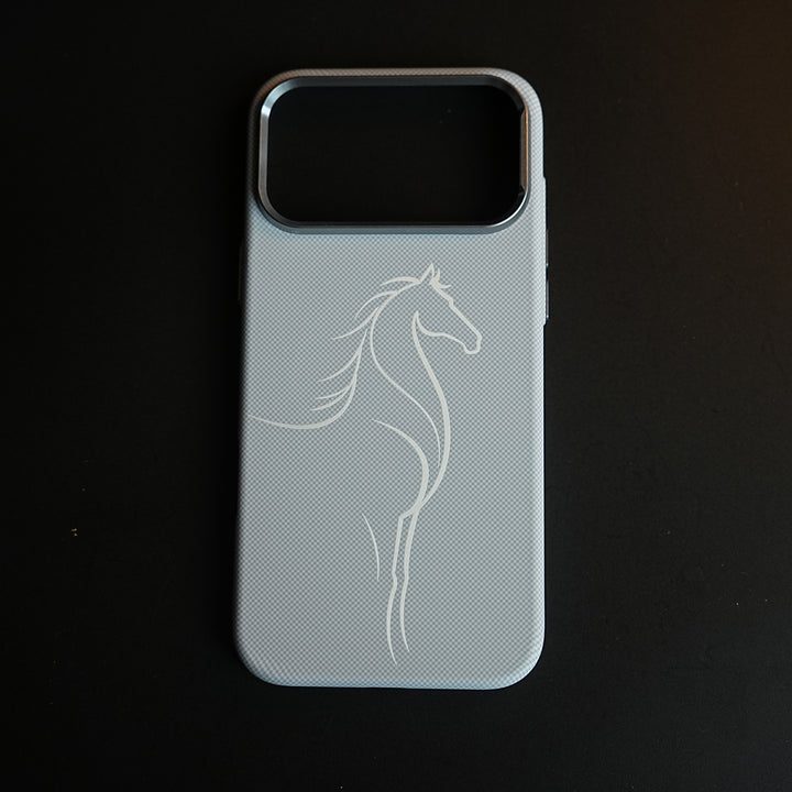 Aramid Design Hard Pc Case for iPhone 17 Pro Max | MagSafe Cover | Horse