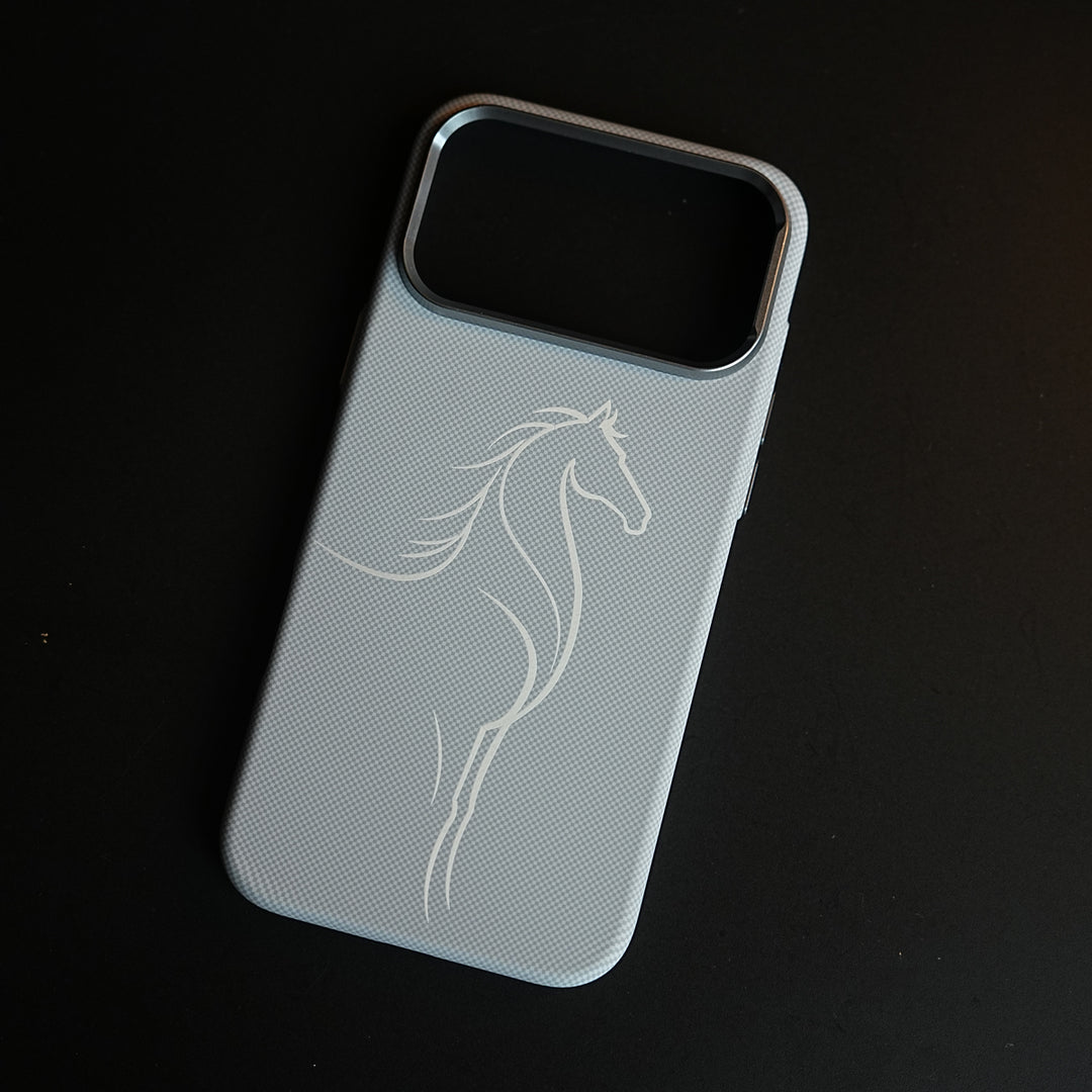 Aramid Design Hard Pc Case for iPhone 17 Pro Max | MagSafe Cover | Horse