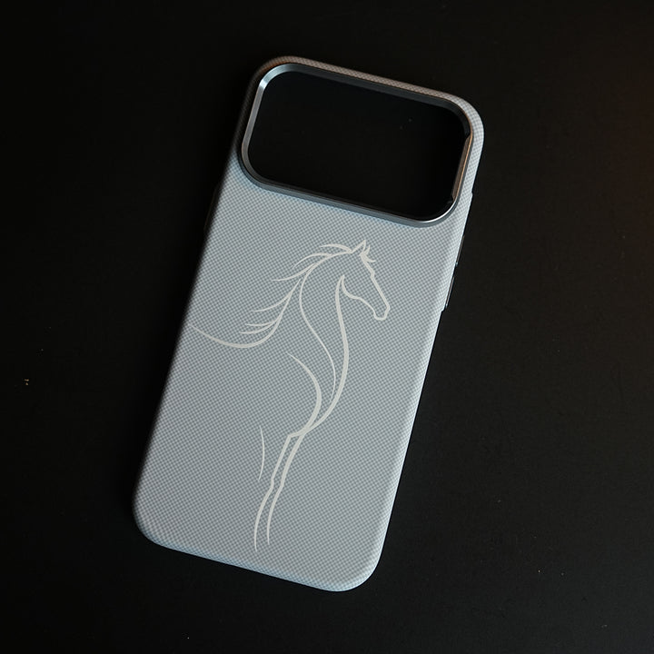 Aramid Design Hard Pc Case for iPhone 17 Pro Max | MagSafe Cover | Horse