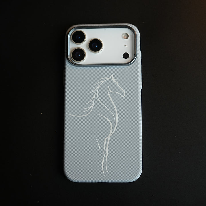 Aramid Design Hard Pc Case for iPhone 17 Pro Max | MagSafe Cover | Horse